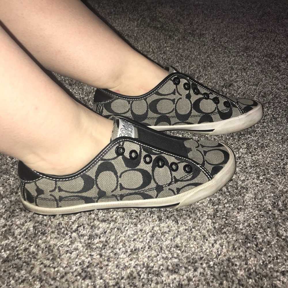 Black Coach tennis shoes